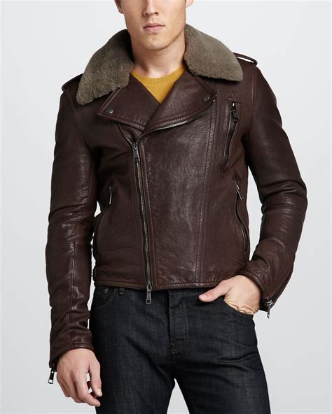 burberry mens jacket fur lining|Burberry leather jacket men's.